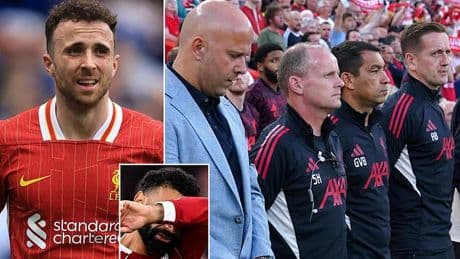 Emotional Arne Slot dedicates Liverpool's opening day win to Diogo Jota after Mohamed Salah is reduced to tears in first Premier League game since forward's death