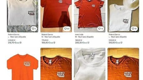 Piden hasta 500 euros por las camisetas del homenaje a Nadal que Roland Garros regaló al público
