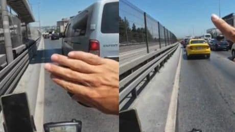 Motokuryenin ambulansa yol açma çabası kameralara yansıdı