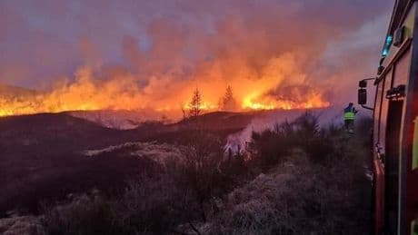 Massive Scottish wildfire still burning after four days