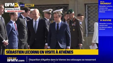 Sébastien Lecornu, le ministre des Armées, est en visite a Athènes