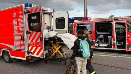 Dozen people slashed in Hamburg knife attack at train station as woman arrested