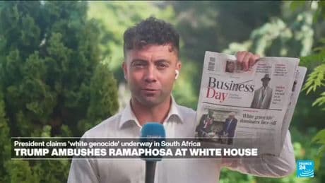 Ramaphosa in the USA: S. African press says 'White genocide dominates face-off'