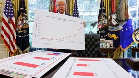 Trump présente à la Maison-Blanche des statistiques économiques alternatives