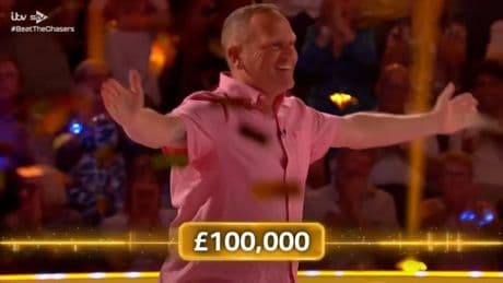 Chaser storms off after contestant wins £100,000 with seconds to spare