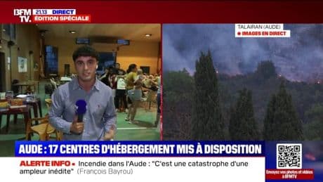 Incendie dans l'Aude: 230 personnes accueillies dans un gymnase à Tuchan