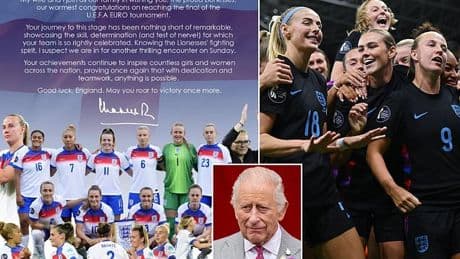Lionesses fans complain after spotting glaring omission from King Charles' royal message of support to England side ahead of Women's Euros final