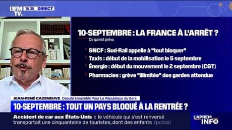Blocage du 10 septembre: "Je peux comprendre les angoisses que peuvent avoir les Français aujourd'hui", reconnaît Jean-René Cazeneuve (Ensemble)