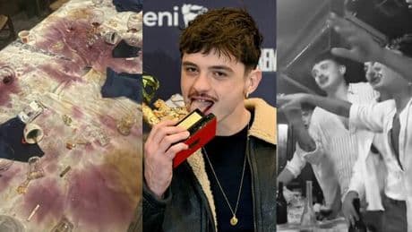 Olly, la "balorda" cena al ristorante con gli amici: bicchieri rotti, vino rovesciato sul tavolo, mozziconi di sigarette. E' polemica: «Vivono senza regole»