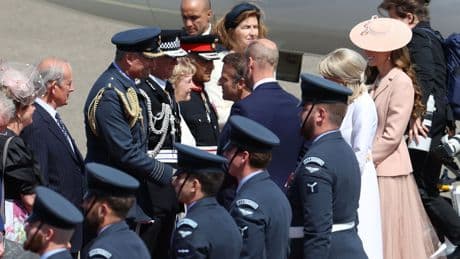 William and Kate greet Emmanuel Macron at start of his state visit to UK