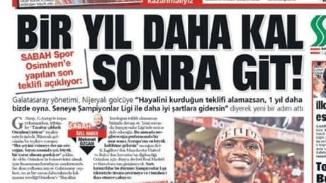 SABAH Spor’un manşeti olay oldu!