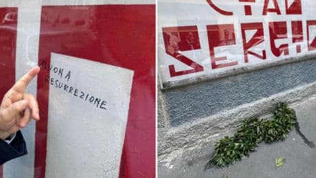 "Buona resurrezione". L'ennesimo oltraggio a Ramelli: rubata la corona di fiori
