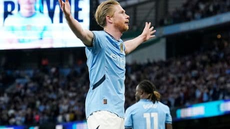 Outgoing Kevin De Bruyne makes his point after match-winning Man City display