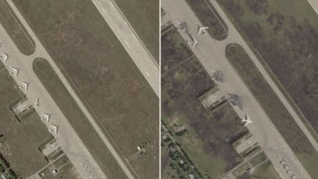 These satellite photos show Russian bombers Ukraine says it destroyed