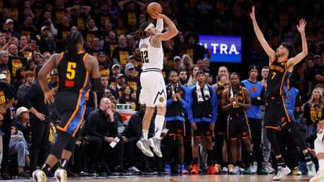 Los Nuggets se llevan el primer partido de la serie frente a Oklahoma City con un triple agónico