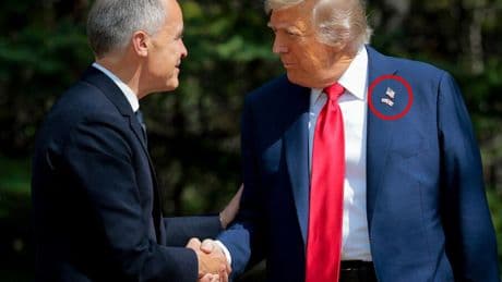 Donald Trump wears Canadian flag on his lapel at G7