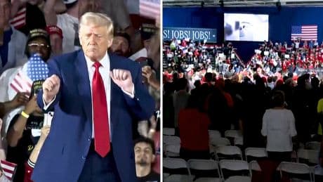 In Michigan: Vor einer halb leeren Halle lobt sich Trump 90 Minuten lang selbst