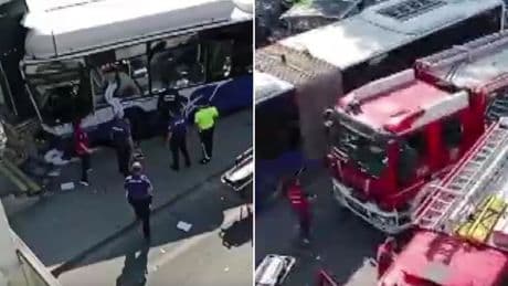 Ankara'nın Keçiören ilçesinde belediye otobüsü kaza yaptı