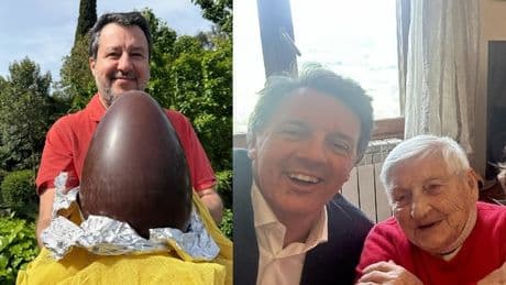 Pasqua, gli auguri dei politici: Renzi con la nonna, Calenda al mare, Salvini con l'uovo dopo la Messa