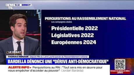 Perquisition au siège du Rassemblement national: Thomas Ménagé dénonce "une volonté de barrer la route" au parti