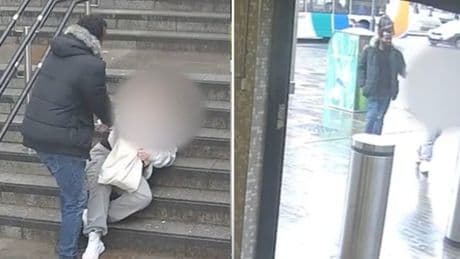Moment random man tries to snatch teenage girl from train station