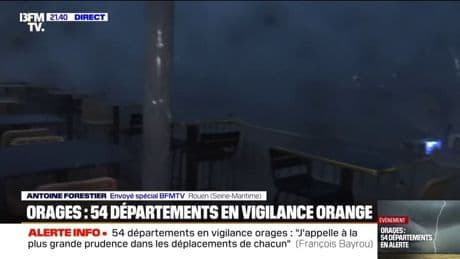 Météo: au cœur de l'important orage de grêle à Rouen, une vigilance orange prévue jusqu'à minuit dans le département