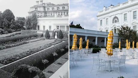 Donald Trump redesigned the White House's Rose Garden. See how the space has changed over the years.
