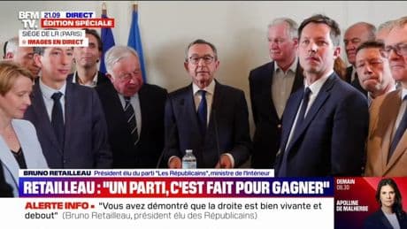 "Un parti, c'est fait pour gagner les élections", déclare Bruno Retailleau en tant que nouveau président des Républicains