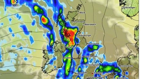 UK weather: Britain to be hit with 550-mile 'wall of rain' as heatwave vanishes