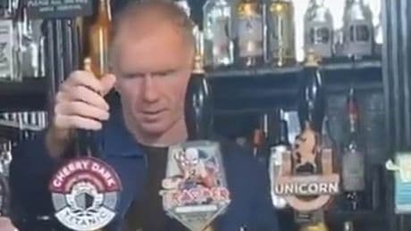 Man United legend Paul Scholes stuns bemused locals after he is spotted pulling pints at a pub in Manchester