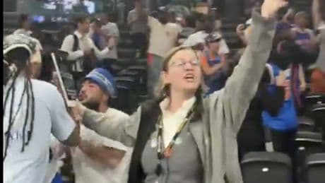 Celtics employee desperately calls for security as Knicks fans refuse to leave TD Garden after stunning Game 2 win