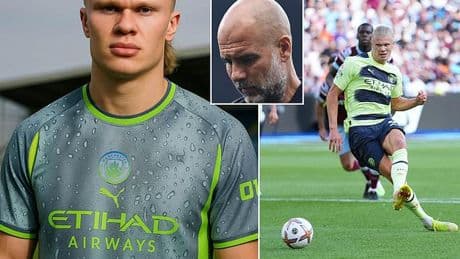 'Worst kit EVER': Fans hit out at Man City's new third strip for next season after 'shocking' jersey is leaked online
