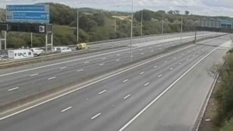 M25 traffic stopped after crash closes motorway near Heathrow