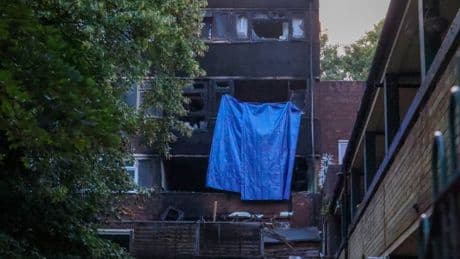 Fire rips through block of flats in south east London