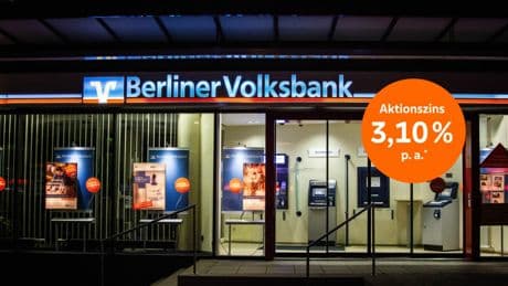 Tagesgeld-Knüller: Berliner Volksbank zahlt 3,1 % Zinsen für Neukunden