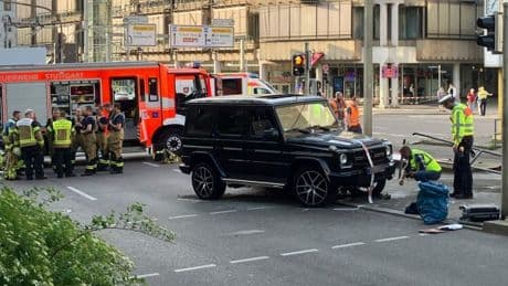 At least three seriously injured after car drives into crowd in city centre