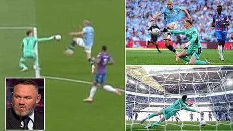 Wayne Rooney left fuming as Dean Henderson survives red card scare in FA Cup final - before Crystal Palace star SAVES penalty against Man City