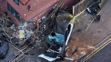Belvedere crash: Car ploughs into London home as firefighters cut men free