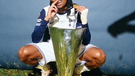 Tottenham star Djed Spence recreates famous cigar pose he used to troll Neil Warnock after winning Europa League final