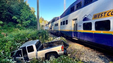 Driver injured after failing to yield to West Coast Express train at Port Moody crossing