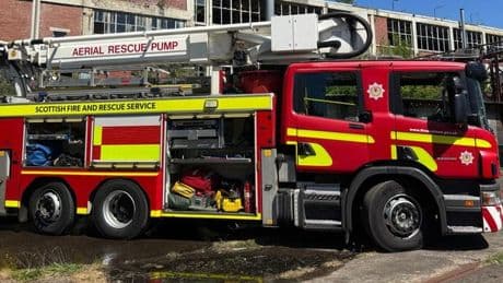 Emergency services rush to fire at abandoned factory in Scots town