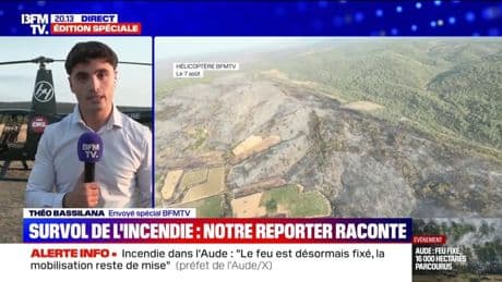 Feu fixé dans l'Aude: le récit du survol de la zone par l’hélicoptère de BFMTV