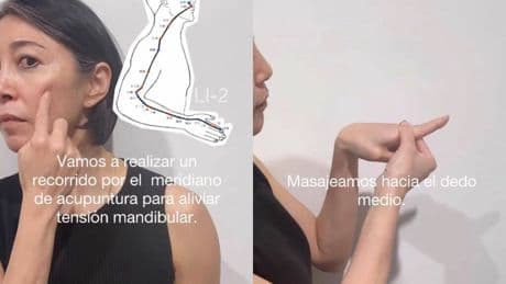 Maiko, experta en yoga facial: "El meridiano del dedo índice puede aliviar el dolor de mandíbula"