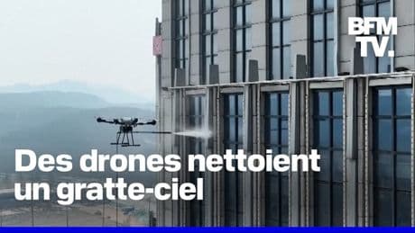 Chine: des drones utilisés pour nettoyer un gratte-ciel