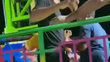 Horror moment fairground ride sends kids crashing to ground after loss of power