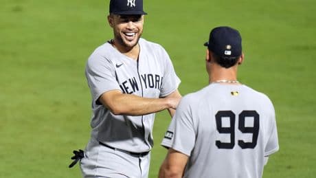 Giancarlo Stanton’s two-run homer in 10th saves Yankees after rookie flirts with perfection