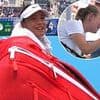 Who's noisy now?! Emma Raducanu is handed a dressing down by umpire for breaking rules with her VERY vocal new coach, moments before calling for crying child to be kicked out of match