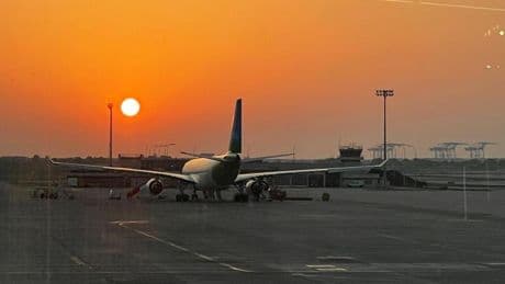 Amanece en el aeropuerto de El Prat