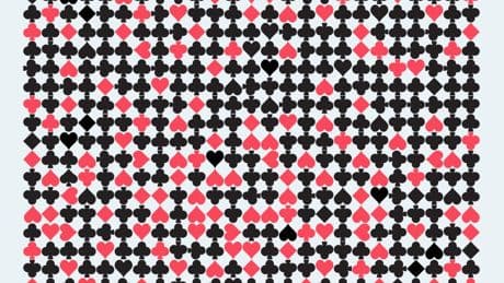 Everyone can spot the solitaire symbols in this brain teaser – but only 10% can spot the spade in under 30 seconds