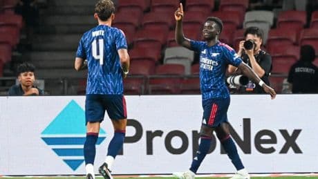 Arsenal 1 AC Milan 0: Saka edges cagey friendly as new signings make debut… but Italians get revenge on penalties